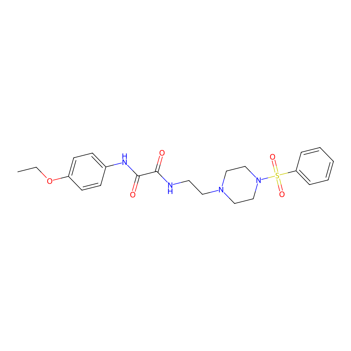 N-[2-[4-(benzenesulfonyl)piperazin-1-yl]ethyl]-N'-(4-ethoxyphenyl)oxamide molecular structure, CAS 341954-68-5