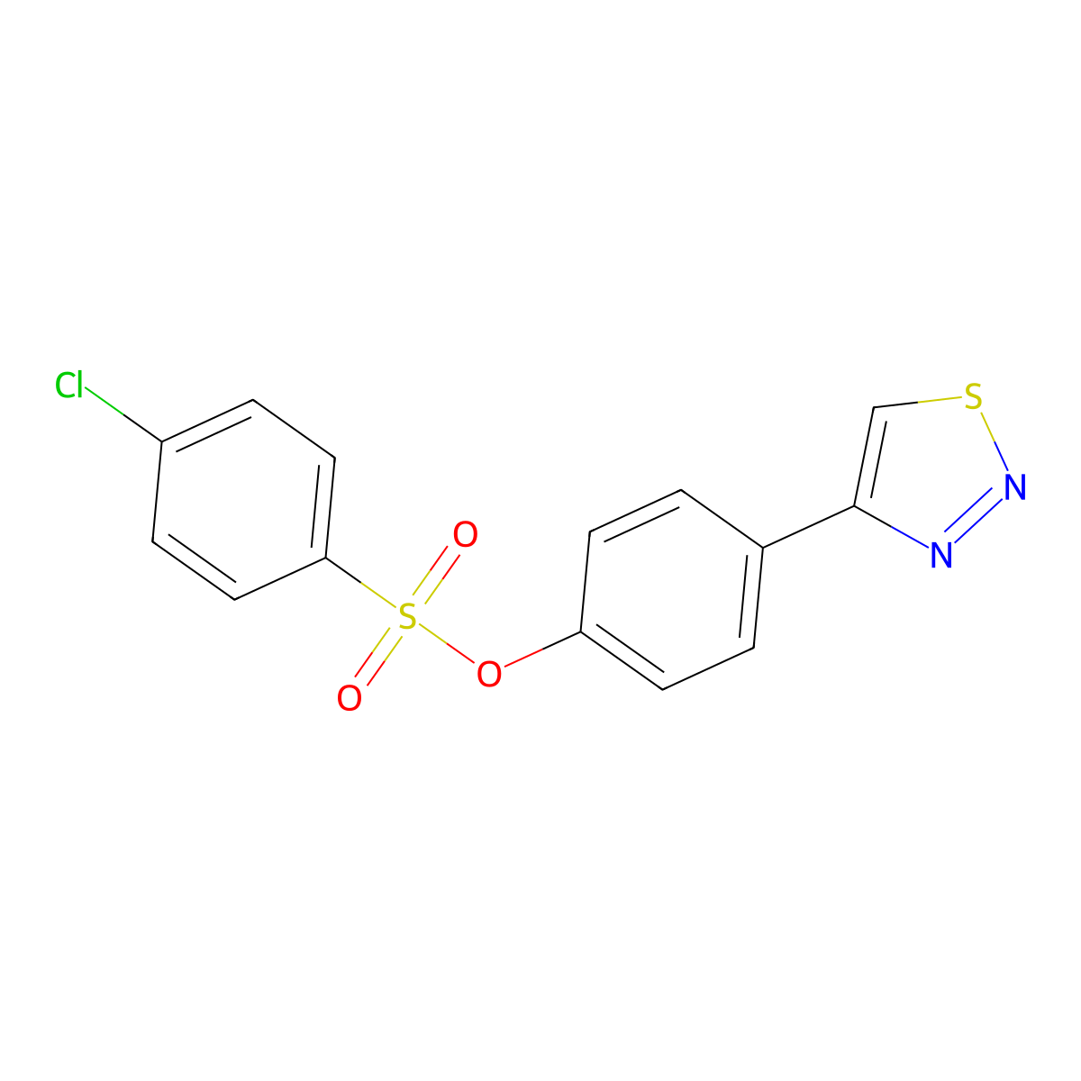 4-(1,2,3-Thiadiazol-4-yl)phenyl 4-chlorobenzenesulfonate molecular structure, CAS 341964-22-5