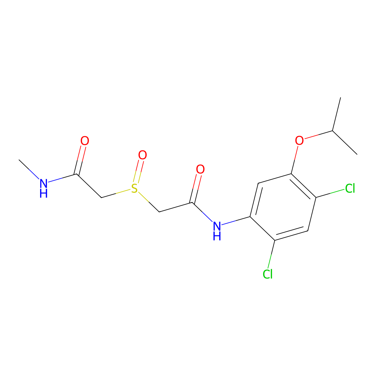 2-{[2-(2,4-dichloro-5-isopropoxyanilino)-2-oxoethyl]sulfinyl}-N-methylacetamide molecular structure, CAS 341964-54-3