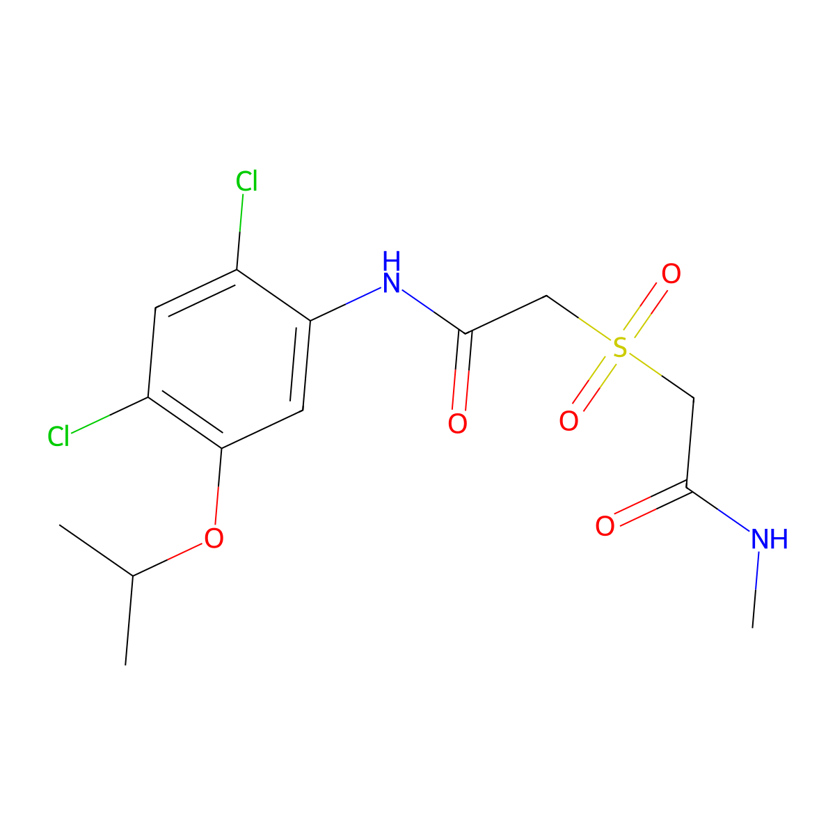 2-{[2-(2,4-dichloro-5-isopropoxyanilino)-2-oxoethyl]sulfonyl}-N-methylacetamide molecular structure, CAS 341964-56-5