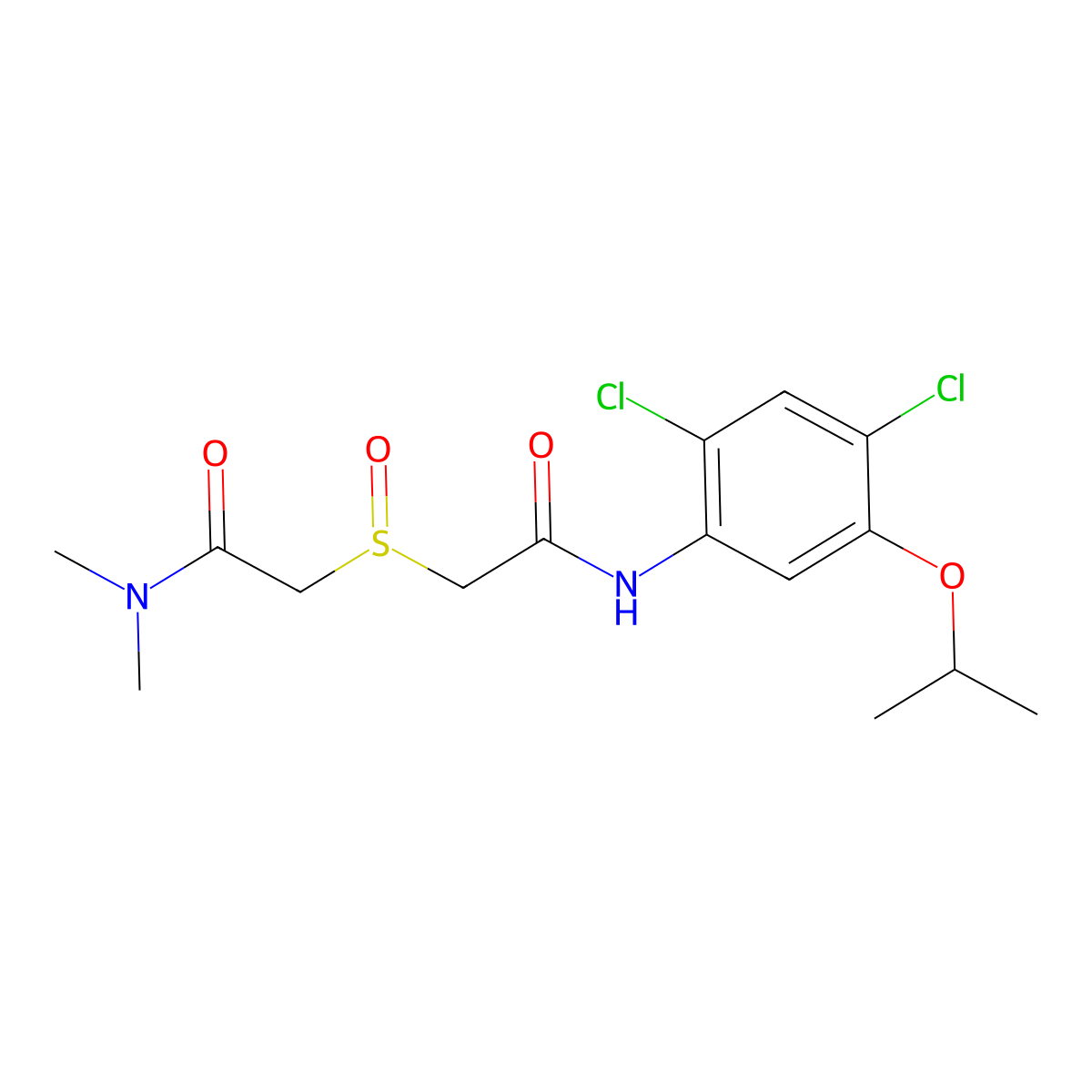 2-{[2-(2,4-dichloro-5-isopropoxyanilino)-2-oxoethyl]sulfinyl}-N,N-dimethylacetamide molecular structure, CAS 341964-66-7