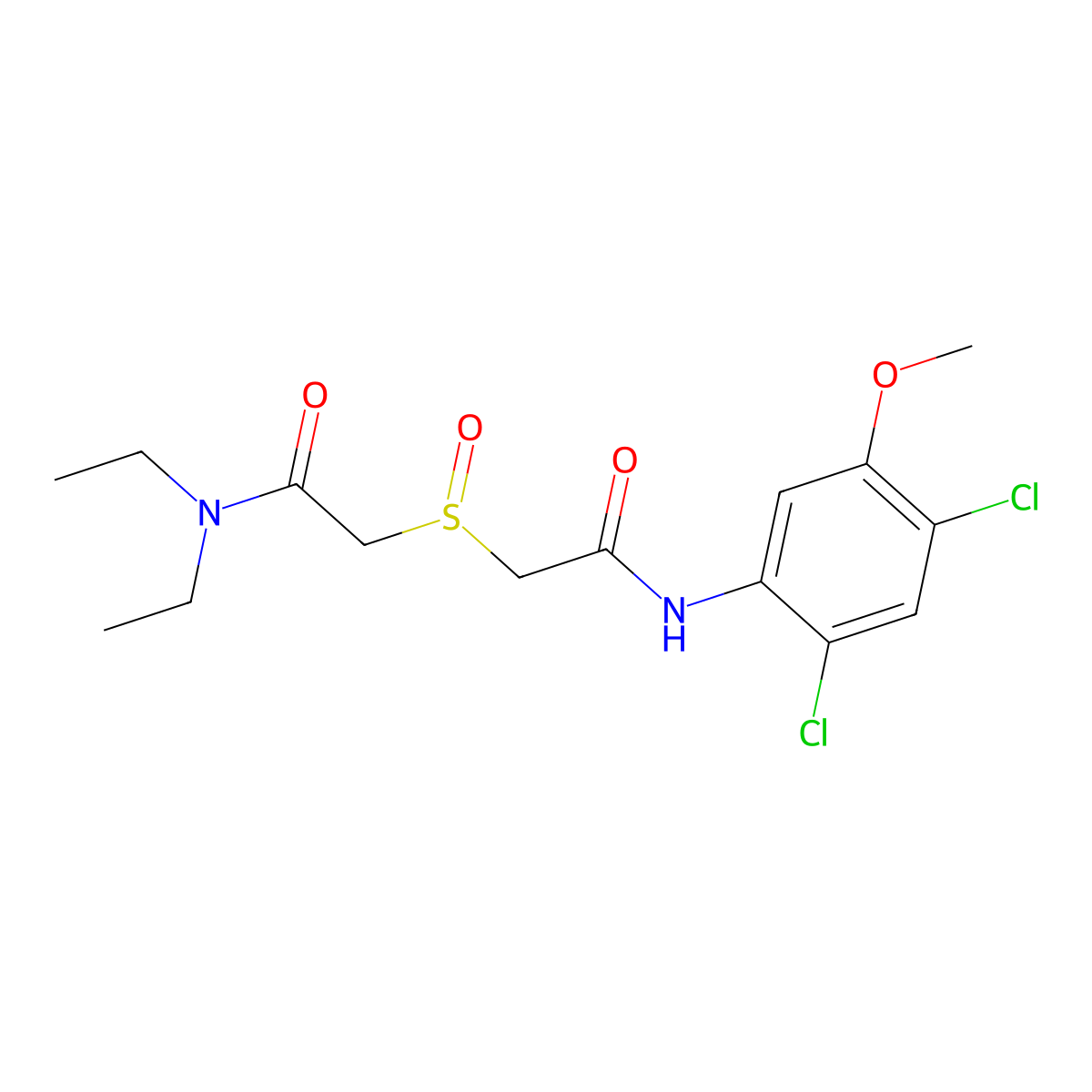 2-{[2-(2,4-dichloro-5-methoxyanilino)-2-oxoethyl]sulfinyl}-N,N-diethylacetamide molecular structure, CAS 341965-16-0