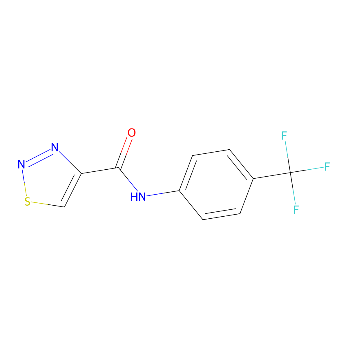 N-[4-(trifluoromethyl)phenyl]-1,2,3-thiadiazole-4-carboxamide molecular structure, CAS 341965-30-8