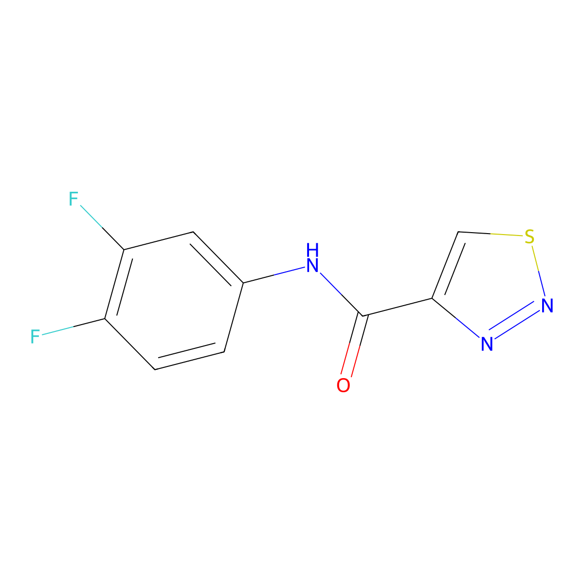 N-(3,4-difluorophenyl)-1,2,3-thiadiazole-4-carboxamide molecular structure, CAS 341965-32-0