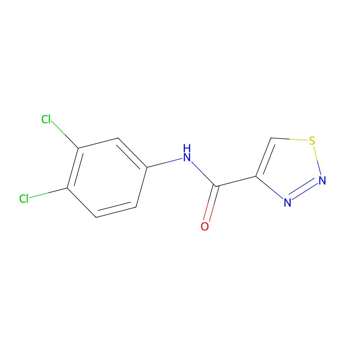 N-(3,4-dichlorophenyl)-1,2,3-thiadiazole-4-carboxamide molecular structure, CAS 341965-34-2
