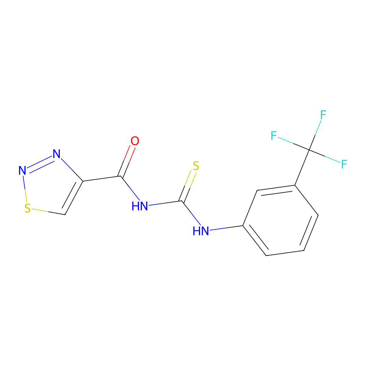 N-(1,2,3-thiadiazol-4-ylcarbonyl)-N'-[3-(trifluoromethyl)phenyl]thiourea molecular structure, CAS 341965-41-1