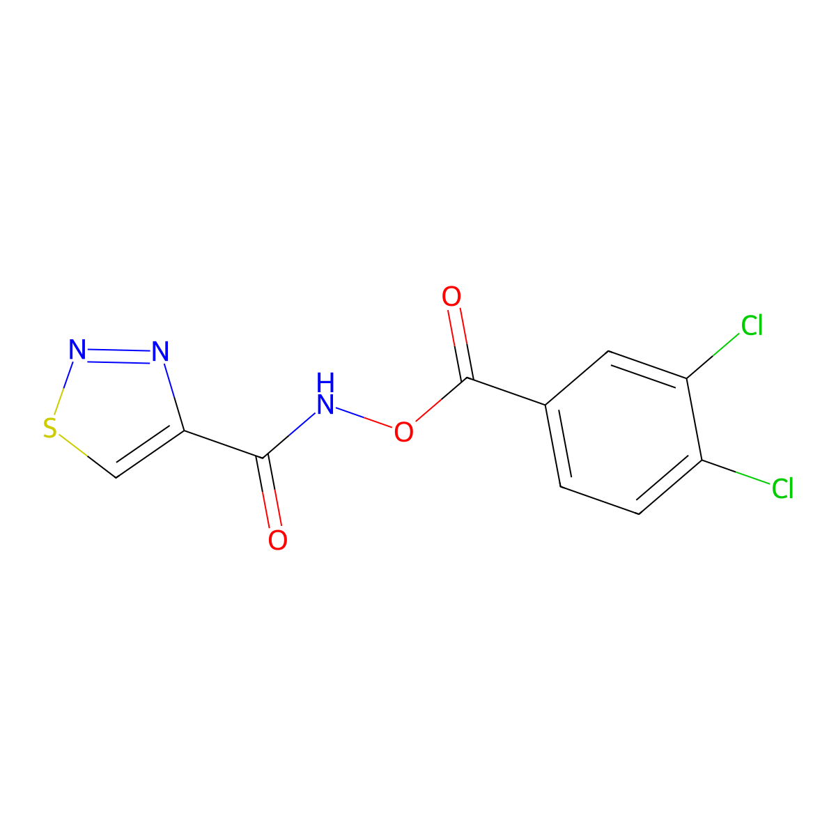N-[(3,4-dichlorobenzoyl)oxy]-1,2,3-thiadiazole-4-carboxamide molecular structure, CAS 341965-60-4