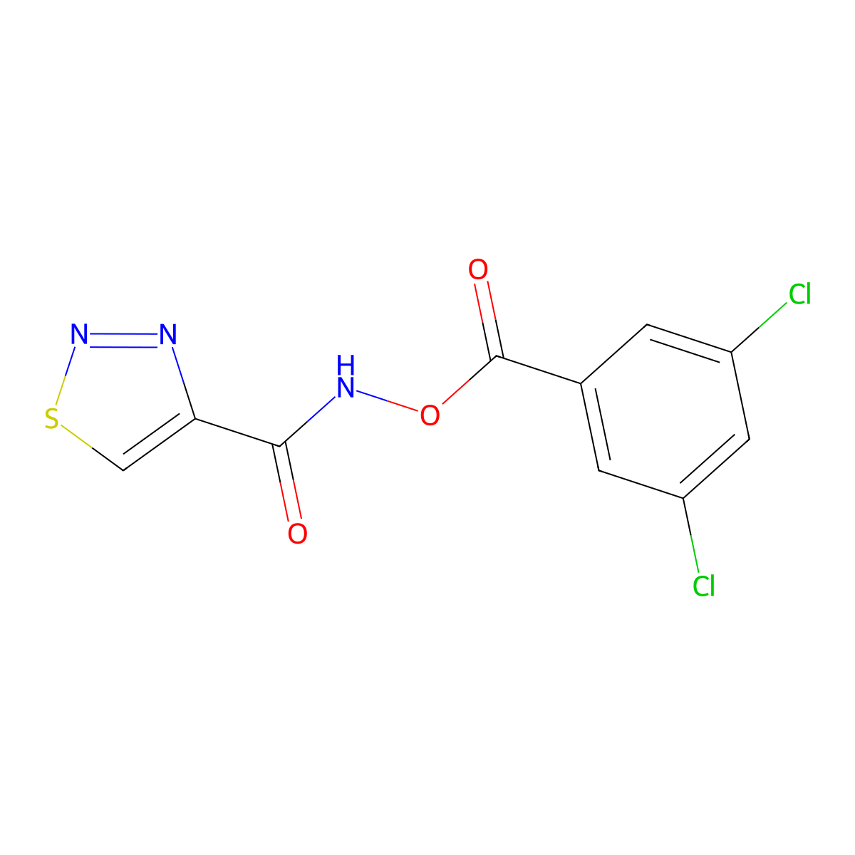 N-[(3,5-dichlorobenzoyl)oxy]-1,2,3-thiadiazole-4-carboxamide molecular structure, CAS 341965-67-1