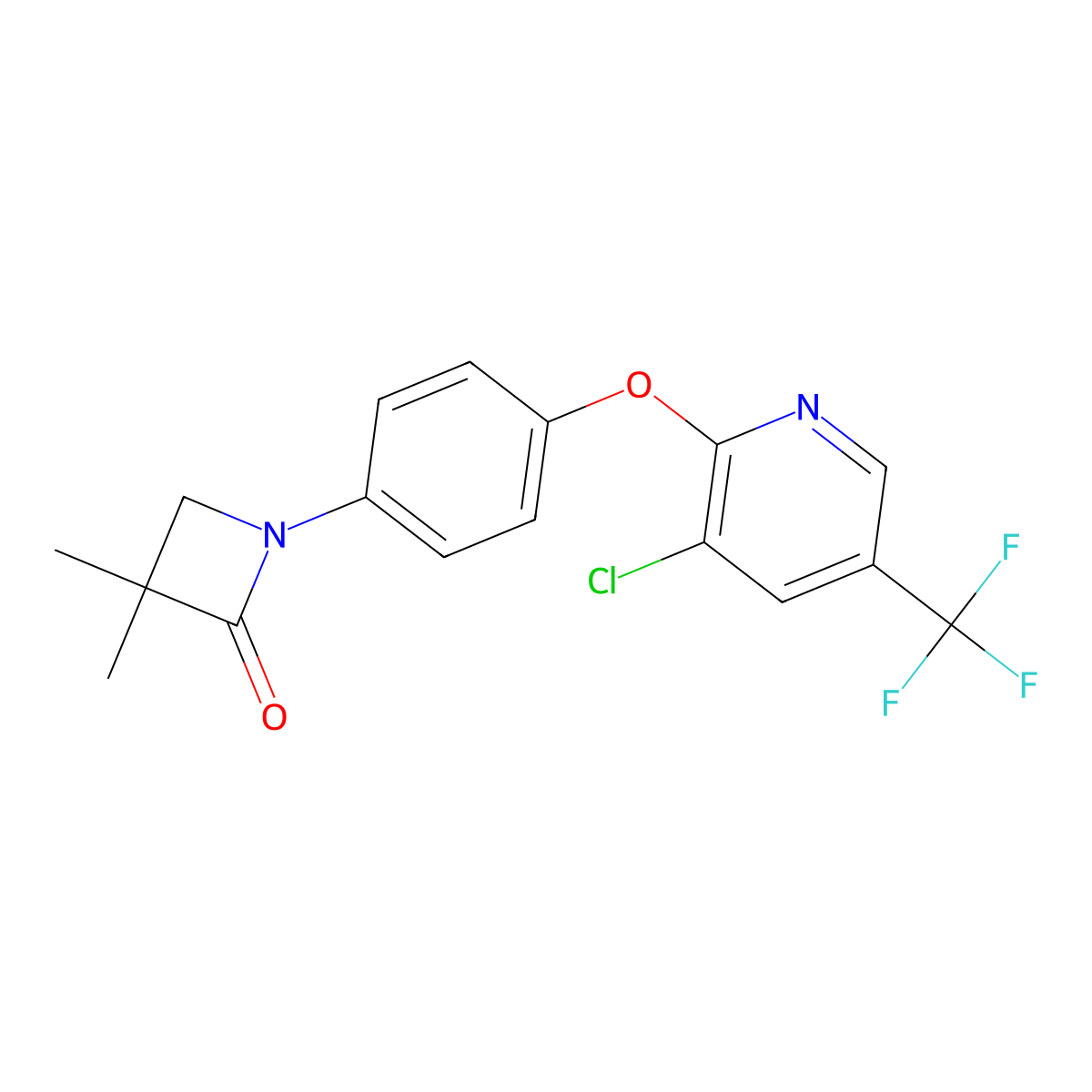 1-(4-{[3-Chloro-5-(trifluoromethyl)-2-pyridinyl]oxy}phenyl)-3,3-dimethyl-2-azetanone molecular structure, CAS 341965-76-2