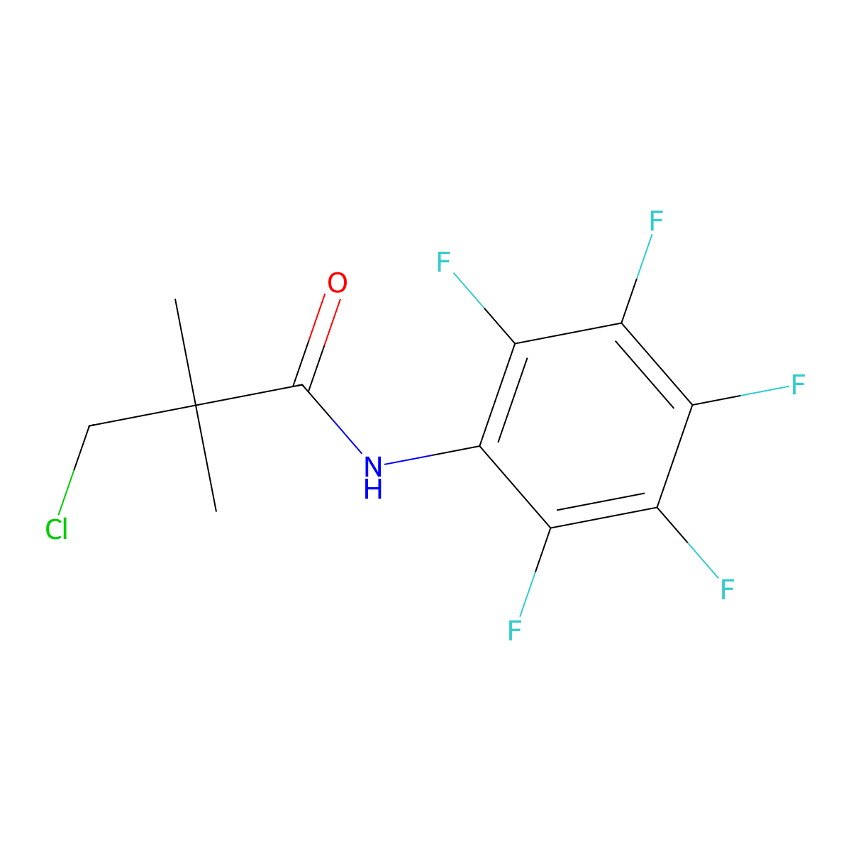 3-chloro-2,2-dimethyl-N-(2,3,4,5,6-pentafluorophenyl)propanamide molecular structure, CAS 341965-77-3