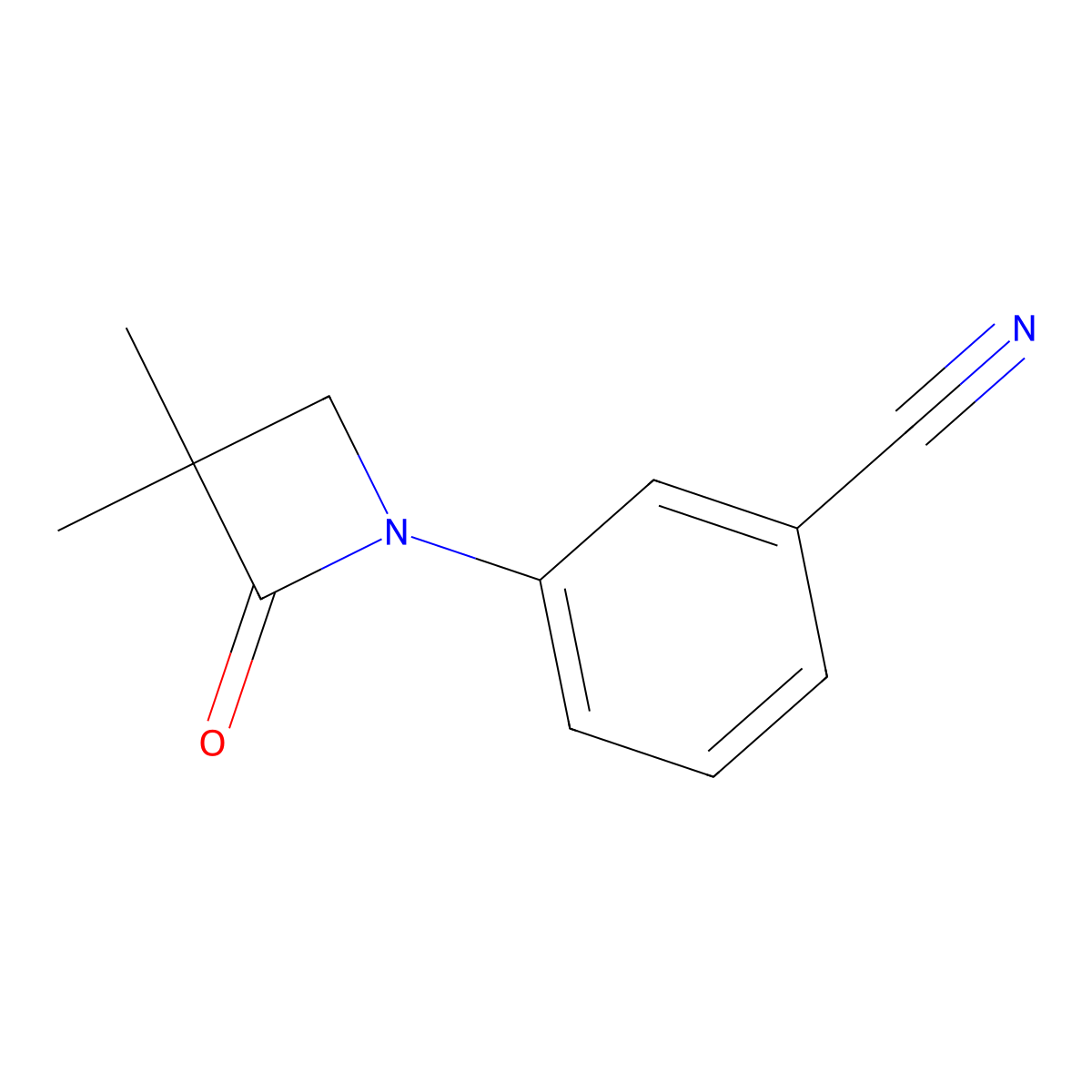 3-(3,3-Dimethyl-2-oxoazetidin-1-yl)benzonitrile molecular structure, CAS 341965-81-9