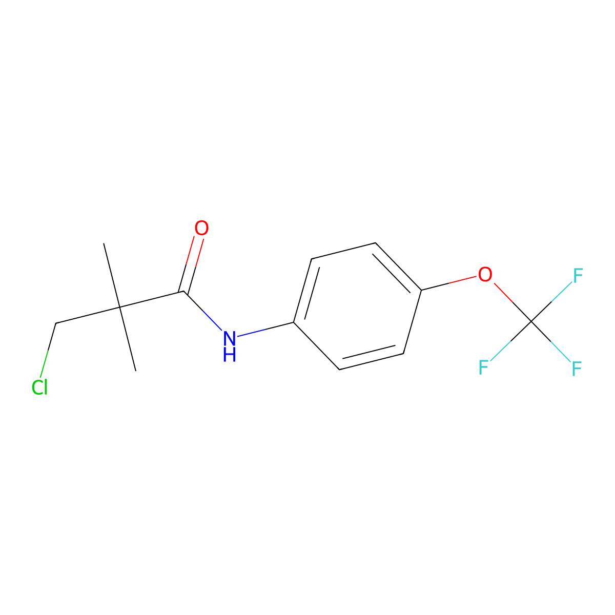 3-chloro-2,2-dimethyl-N-[4-(trifluoromethoxy)phenyl]propanamide molecular structure, CAS 341965-83-1