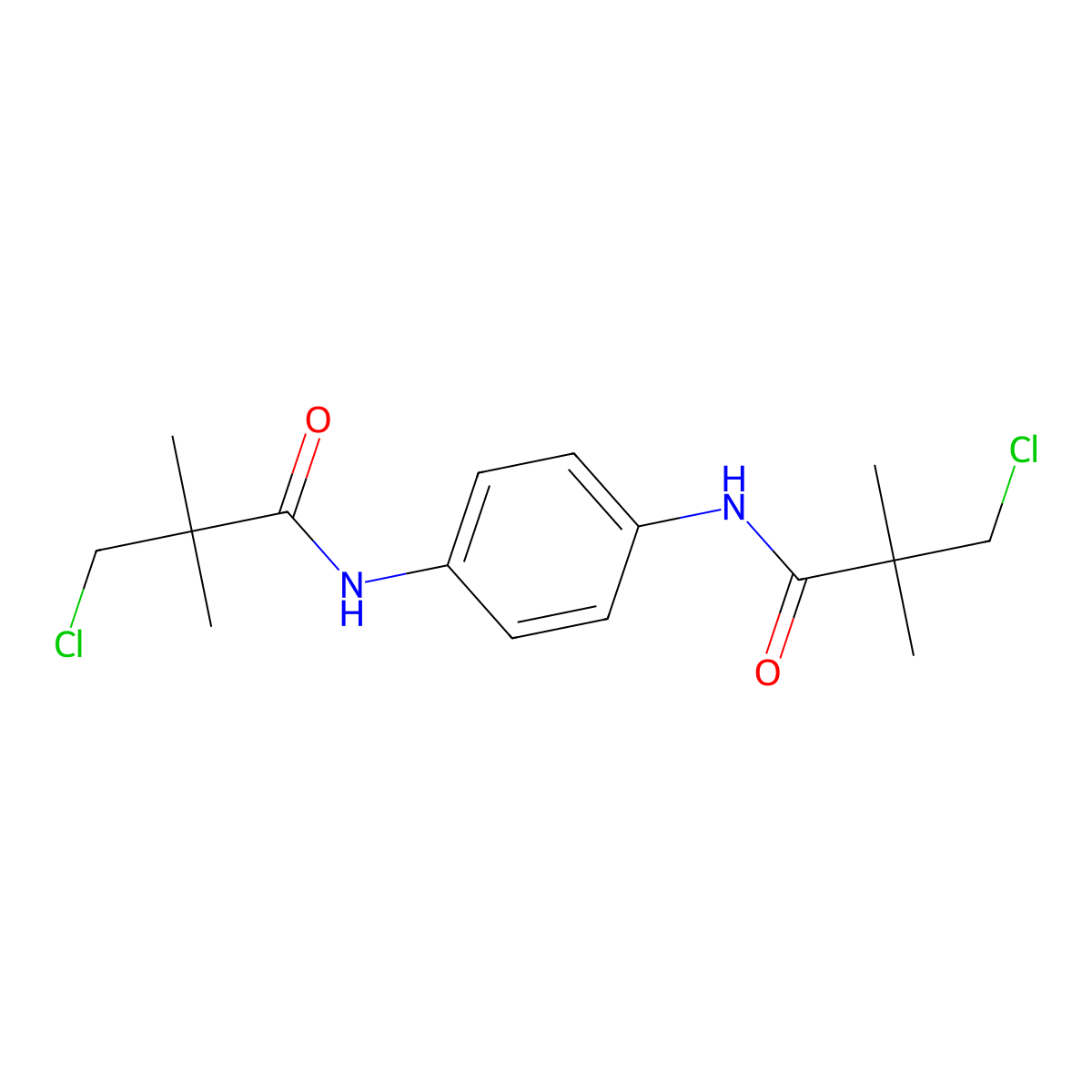 3-chloro-N-{4-[(3-chloro-2,2-dimethylpropanoyl)amino]phenyl}-2,2-dimethylpropanamide molecular structure, CAS 341965-84-2