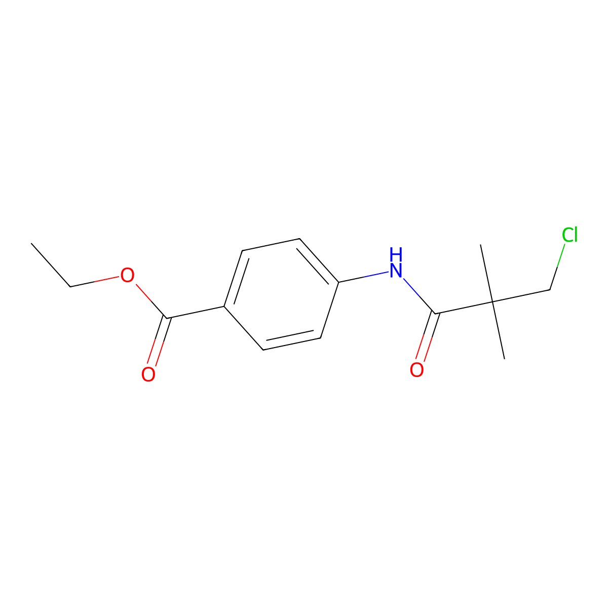 Ethyl 4-[(3-chloro-2,2-dimethylpropanoyl)amino]benzenecarboxylate molecular structure, CAS 341965-85-3