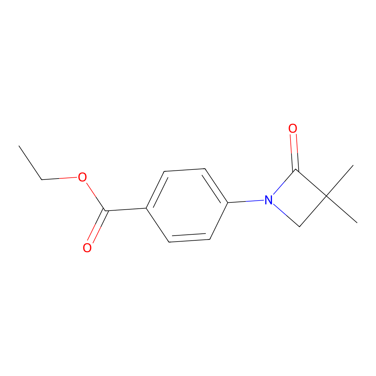 Ethyl 4-(3,3-dimethyl-2-oxoazetidin-1-yl)benzoate molecular structure, CAS 341965-86-4