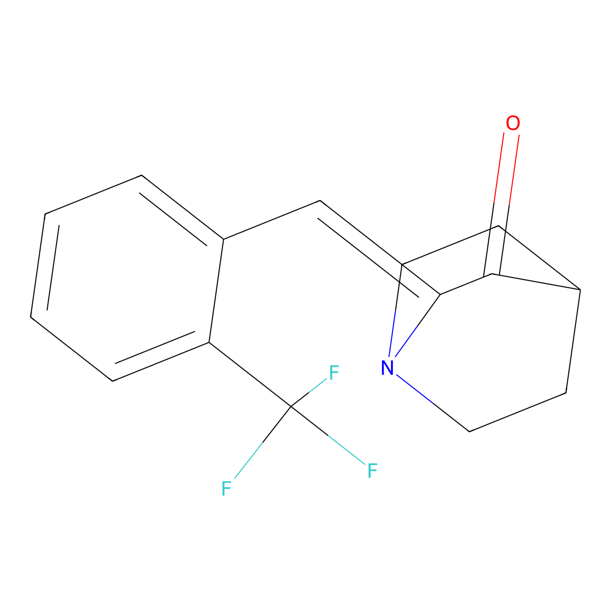 (2Z)-2-{[2-(trifluoromethyl)phenyl]methylidene}-1-azabicyclo[2.2.2]octan-3-one molecular structure, CAS 341965-87-5