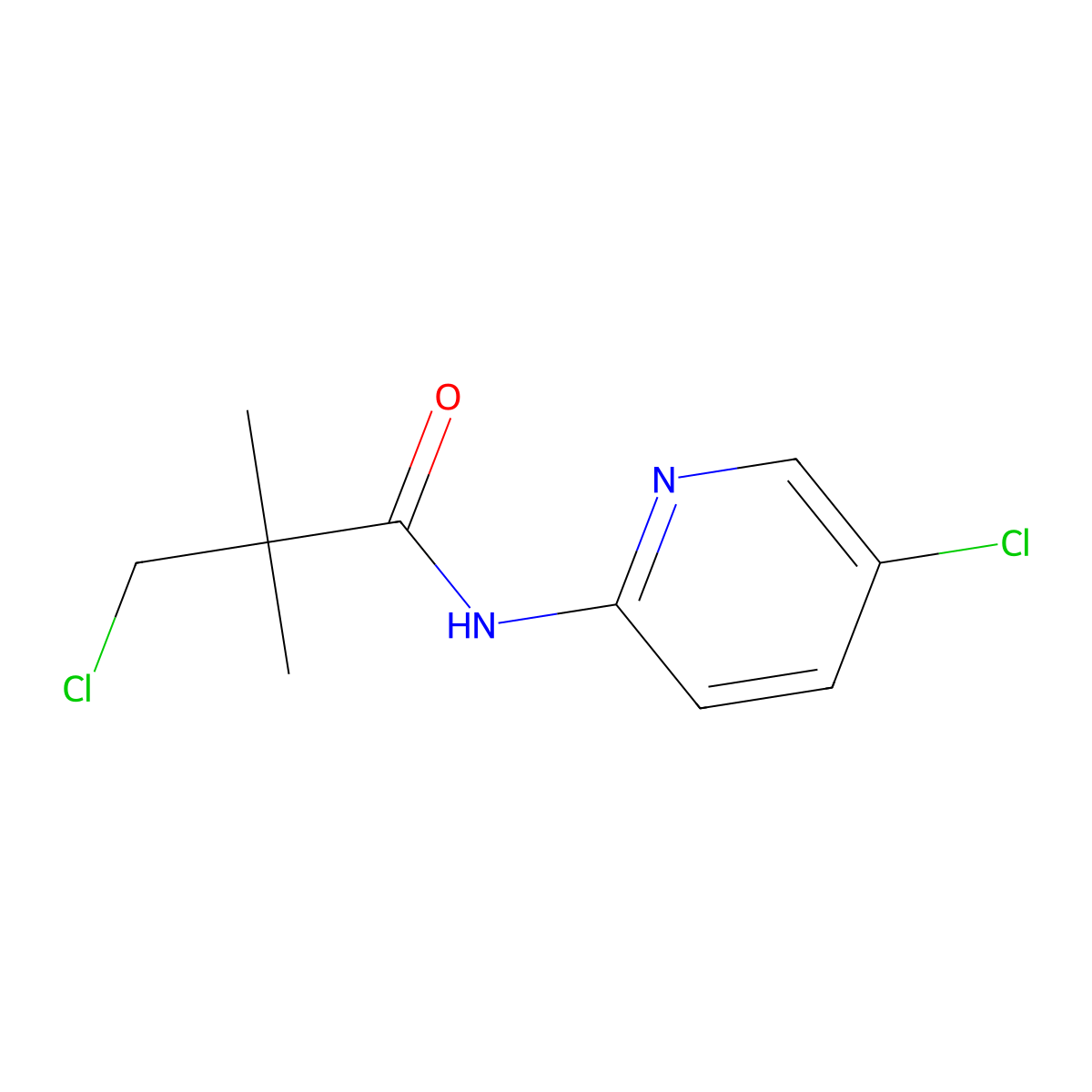 3-chloro-N-(5-chloropyridin-2-yl)-2,2-dimethylpropanamide molecular structure, CAS 341965-88-6