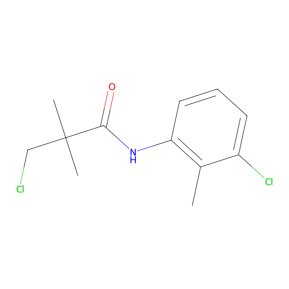 3-chloro-N-(3-chloro-2-methylphenyl)-2,2-dimethylpropanamide molecular structure, CAS 341965-91-1