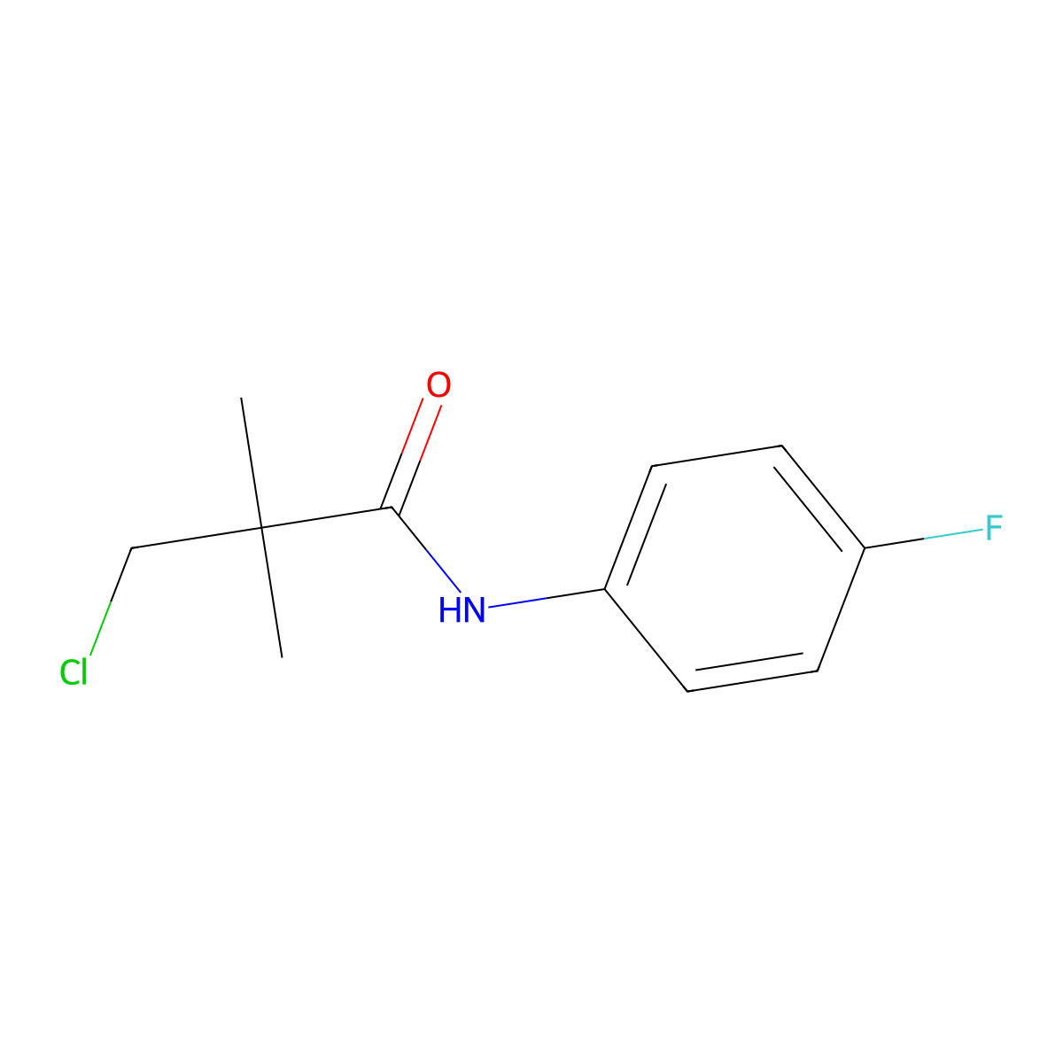 3-chloro-N-(4-fluorophenyl)-2,2-dimethylpropanamide molecular structure, CAS 341966-03-8