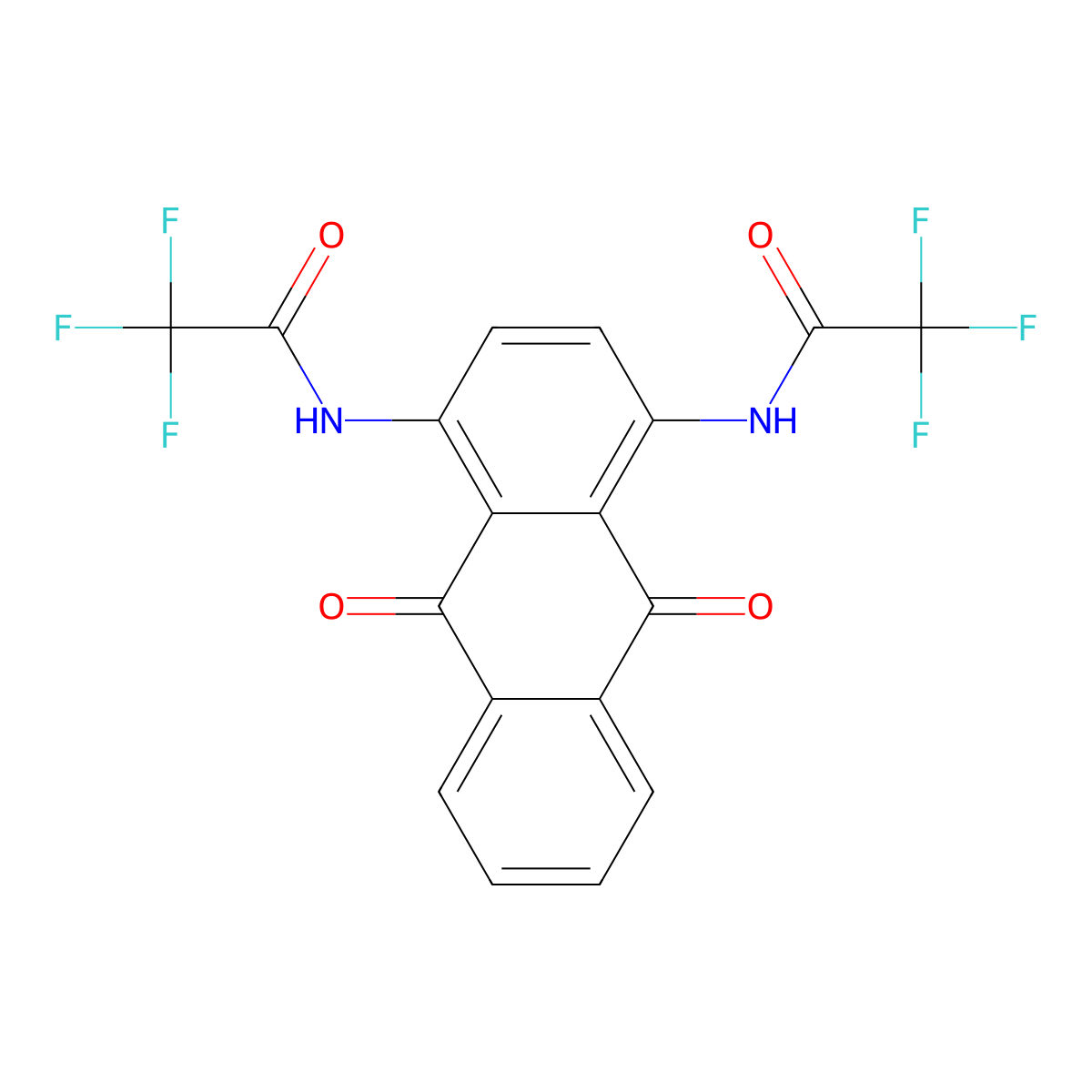 N-(9,10-Dioxo-4-((2,2,2-trifluoroacetyl)amino)-9,10-dihydro-1-anthracenyl)-2,2,2-trifluoroacetamide molecular structure, CAS 341966-12-9