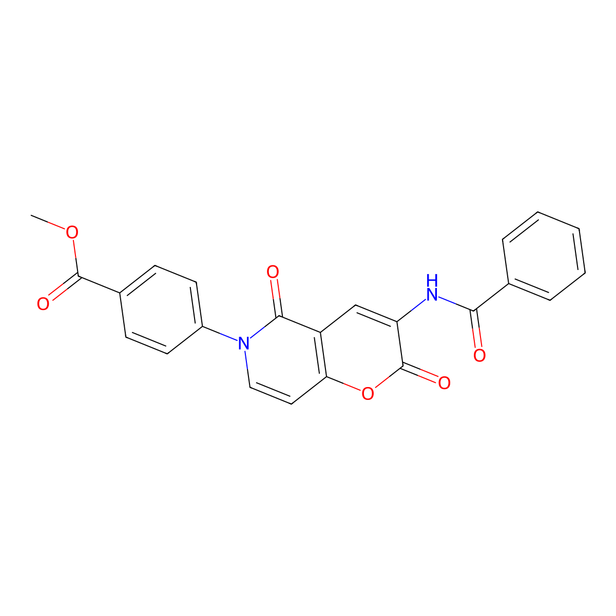 methyl 4-[3-(benzoylamino)-2,5-dioxo-2H-pyrano[3,2-c]pyridin-6(5H)-yl]benzenecarboxylate molecular structure, CAS 341966-39-0