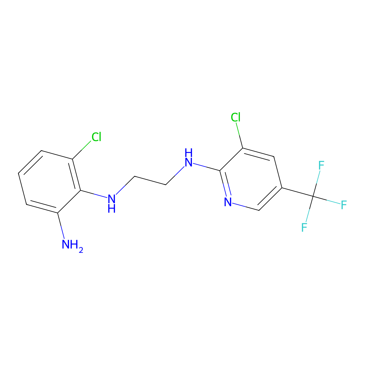 3-chloro-N~2~-(2-{[3-chloro-5-(trifluoromethyl)-2-pyridinyl]amino}ethyl)-1,2-benzenediamine molecular structure, CAS 341966-41-4