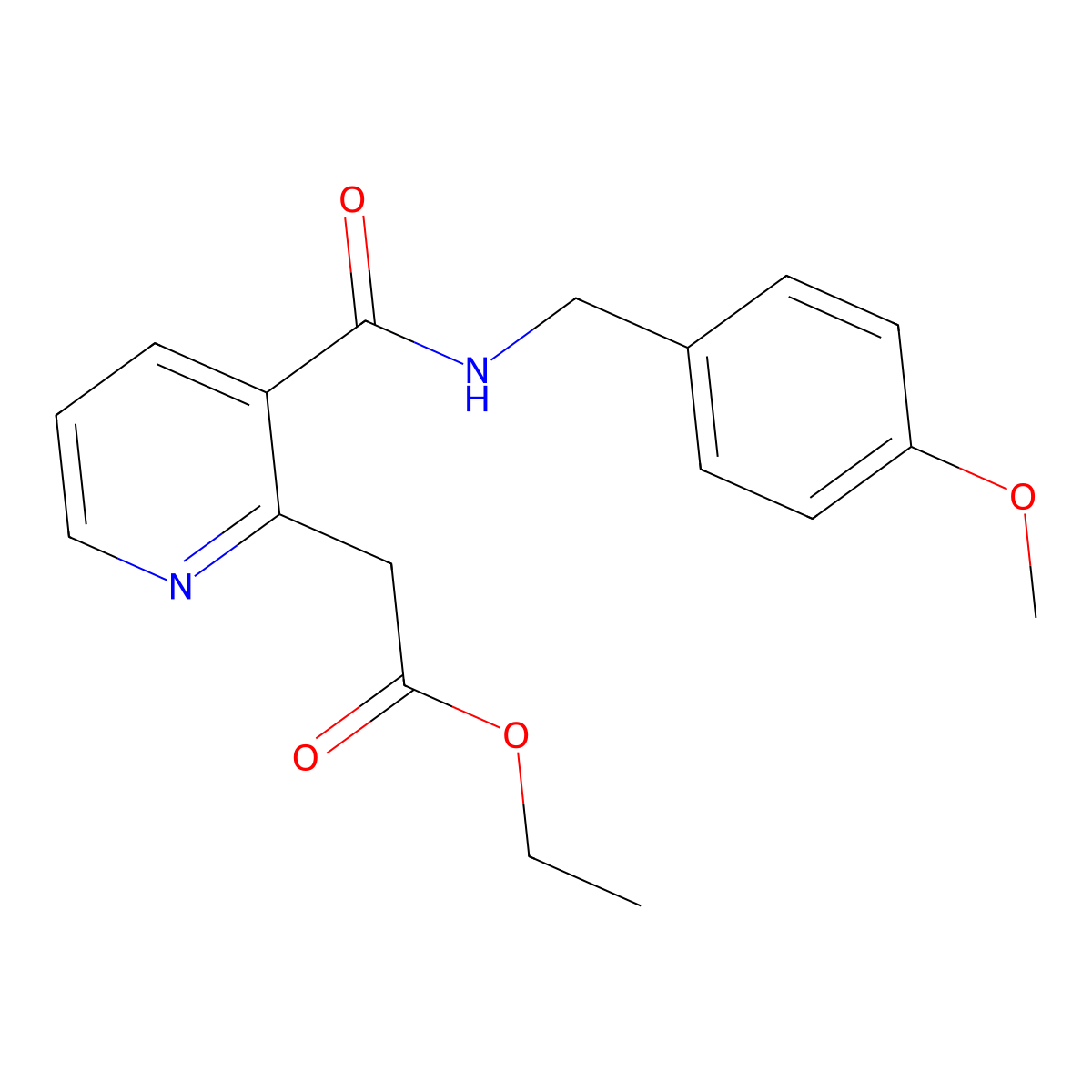 Ethyl 2-(3-{[(4-methoxybenzyl)amino]carbonyl}-2-pyridinyl)acetate molecular structure, CAS 341966-46-9
