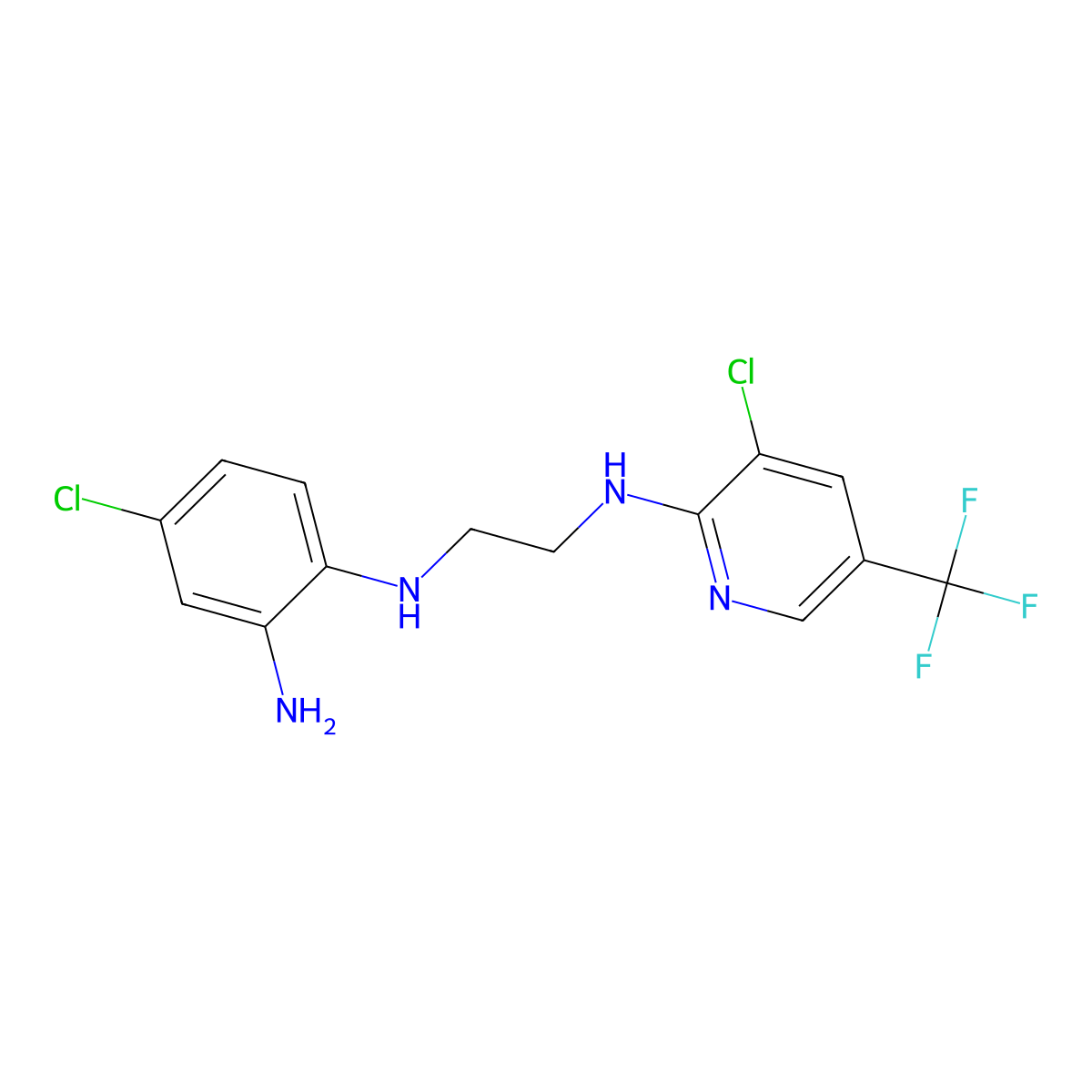 4-chloro-N~1~-(2-{[3-chloro-5-(trifluoromethyl)-2-pyridinyl]amino}ethyl)-1,2-benzenediamine molecular structure, CAS 341966-48-1