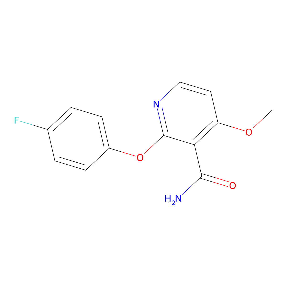 2-(4-Fluorophenoxy)-4-methoxypyridine-3-carboxamide molecular structure, CAS 341966-56-1
