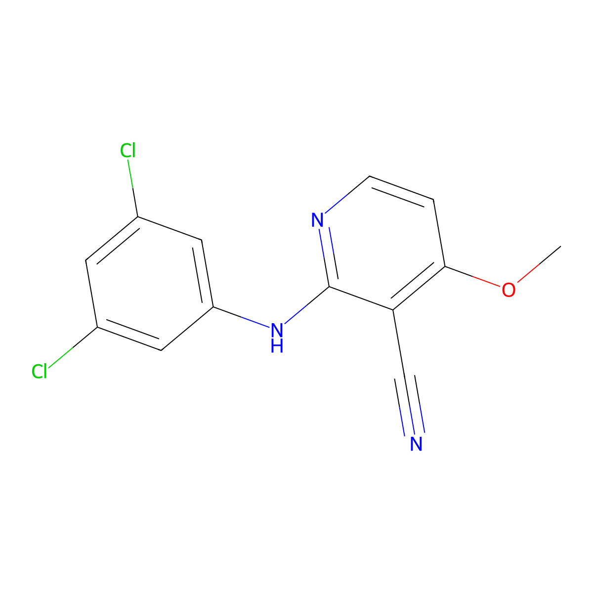 2-(3,5-Dichloroanilino)-4-methoxynicotinonitrile molecular structure, CAS 341966-81-2