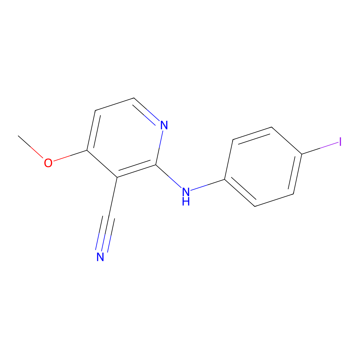 2-(4-Iodoanilino)-4-methoxynicotinonitrile molecular structure, CAS 341966-85-6