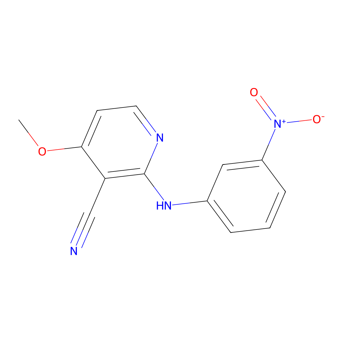4-Methoxy-2-(3-nitroanilino)nicotinonitrile molecular structure, CAS 341966-95-8