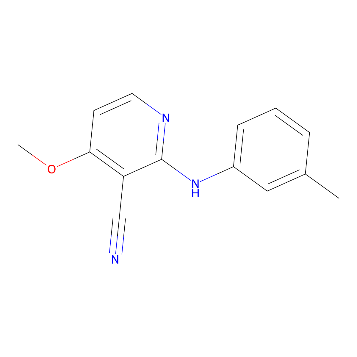 4-Methoxy-2-(3-toluidino)nicotinonitrile molecular structure, CAS 341966-96-9