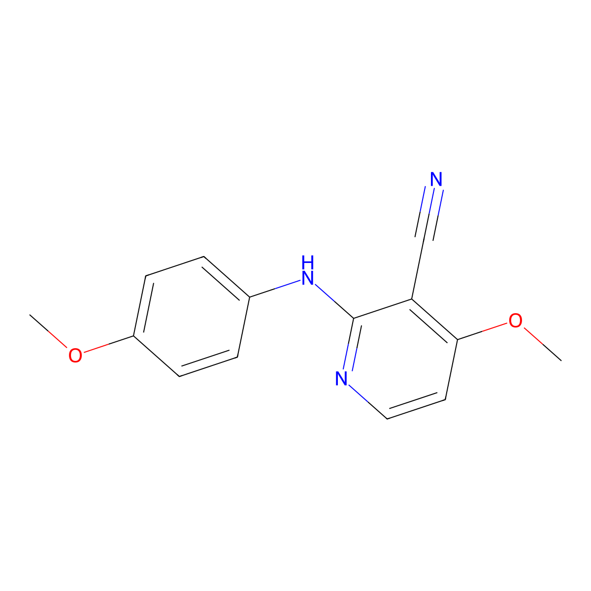 4-Methoxy-2-(4-methoxyanilino)nicotinonitrile molecular structure, CAS 341967-02-0