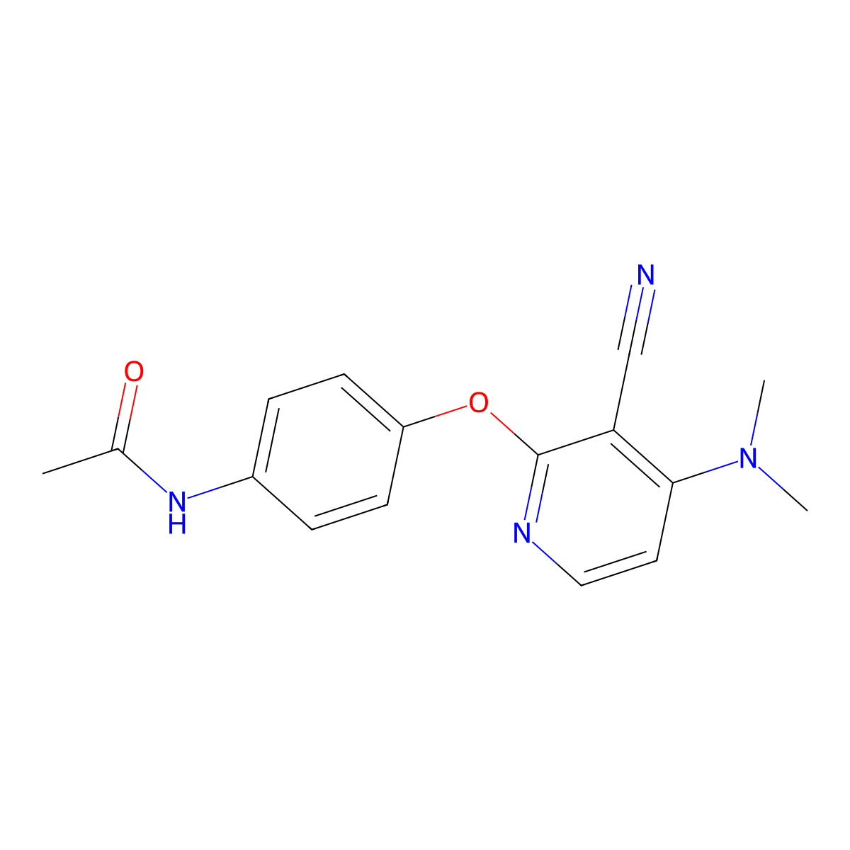 N-(4-{[3-cyano-4-(dimethylamino)-2-pyridinyl]oxy}phenyl)acetamide molecular structure, CAS 341967-04-2