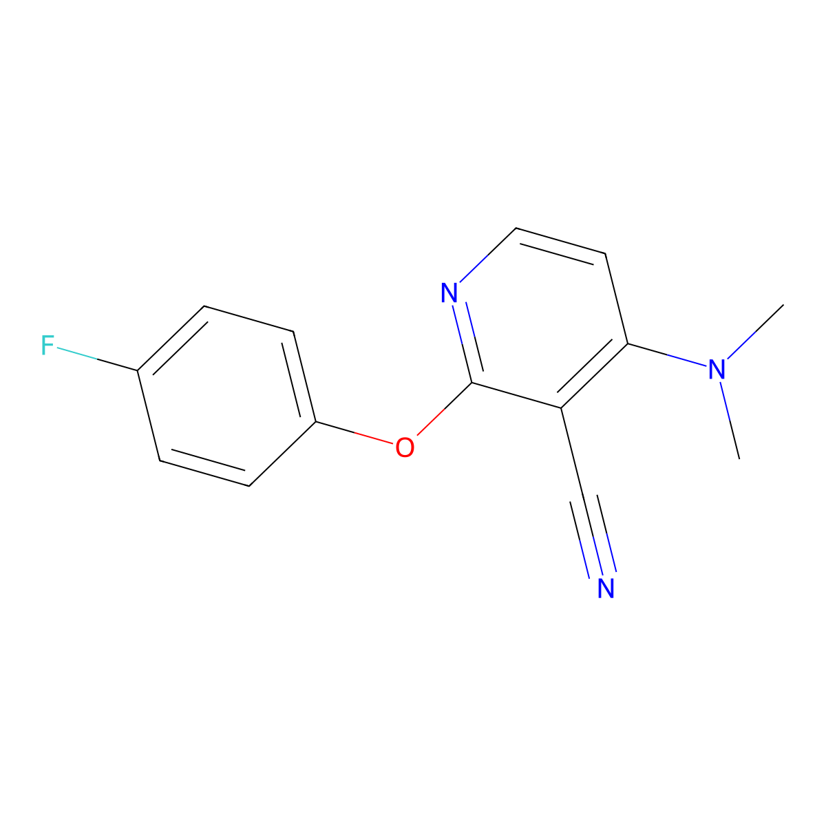 4-(Dimethylamino)-2-(4-fluorophenoxy)pyridine-3-carbonitrile molecular structure, CAS 341967-05-3