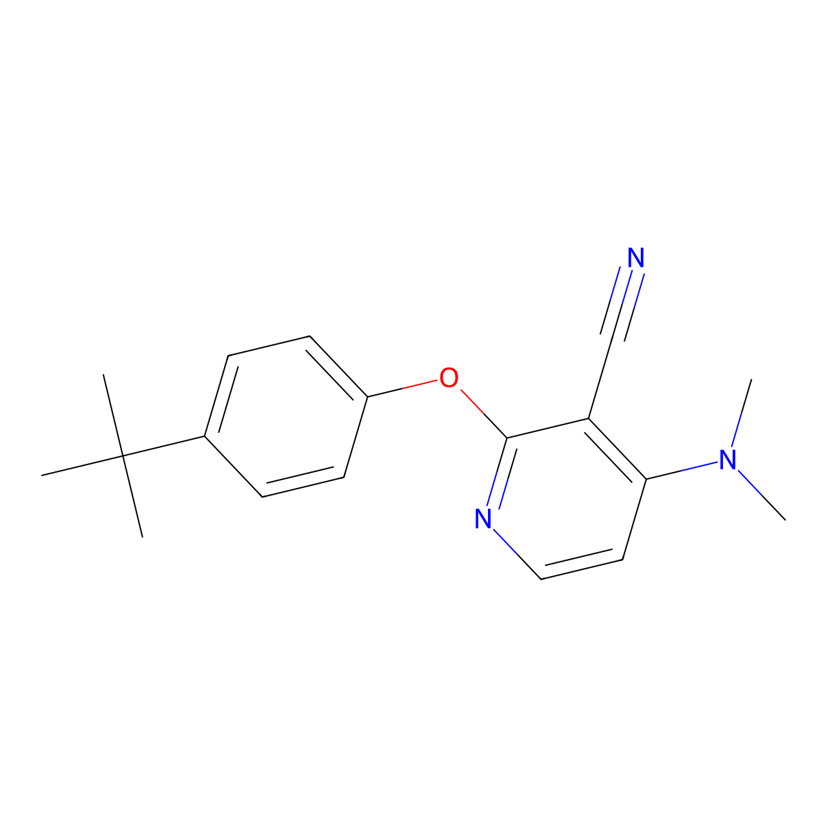 2-(4-Tert-butylphenoxy)-4-(dimethylamino)pyridine-3-carbonitrile molecular structure, CAS 341967-06-4