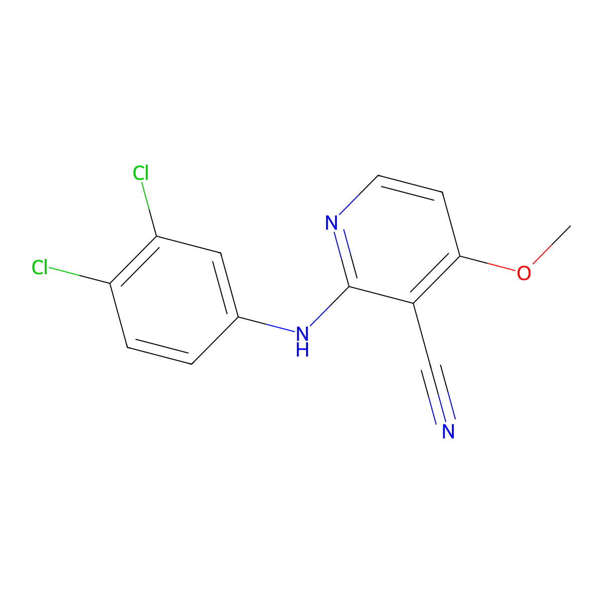 2-(3,4-Dichloroanilino)-4-methoxynicotinonitrile molecular structure, CAS 341967-11-1