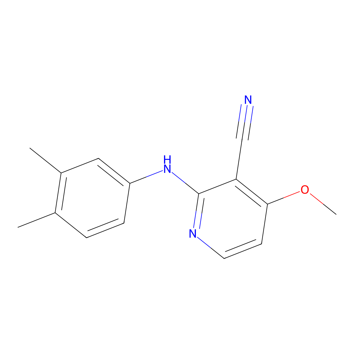 2-(3,4-Dimethylanilino)-4-methoxynicotinonitrile molecular structure, CAS 341967-12-2