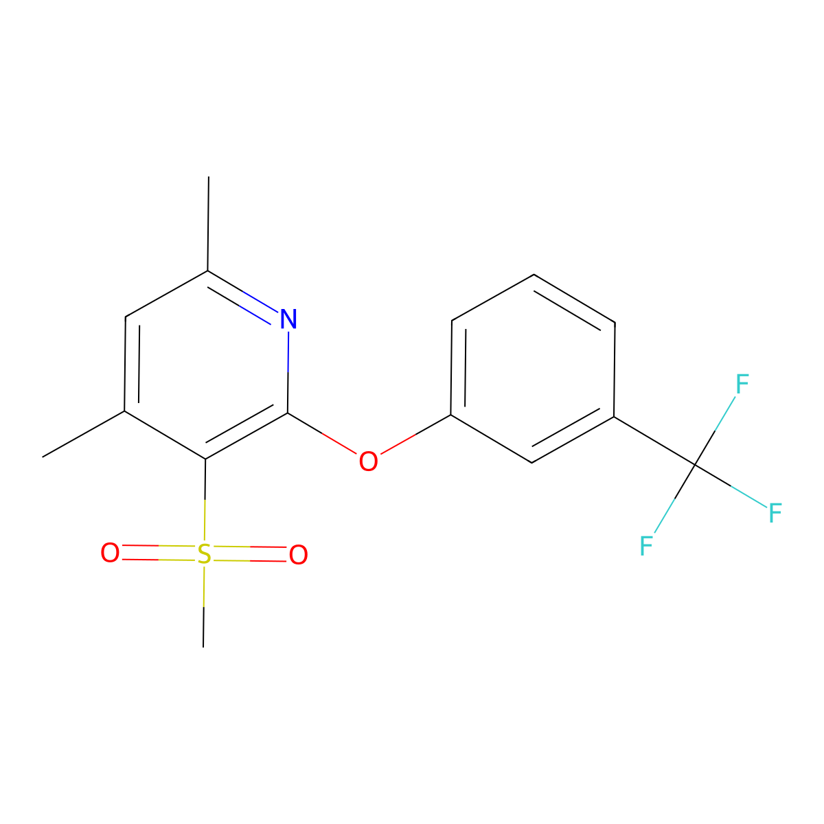 4,6-Dimethyl-3-(methylsulfonyl)-2-[3-(trifluoromethyl)phenoxy]pyridine molecular structure, CAS 341967-32-6