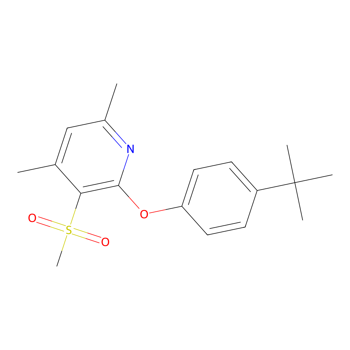 2-[4-(Tert-butyl)phenoxy]-4,6-dimethyl-3-pyridinyl methyl sulfone molecular structure, CAS 341967-34-8