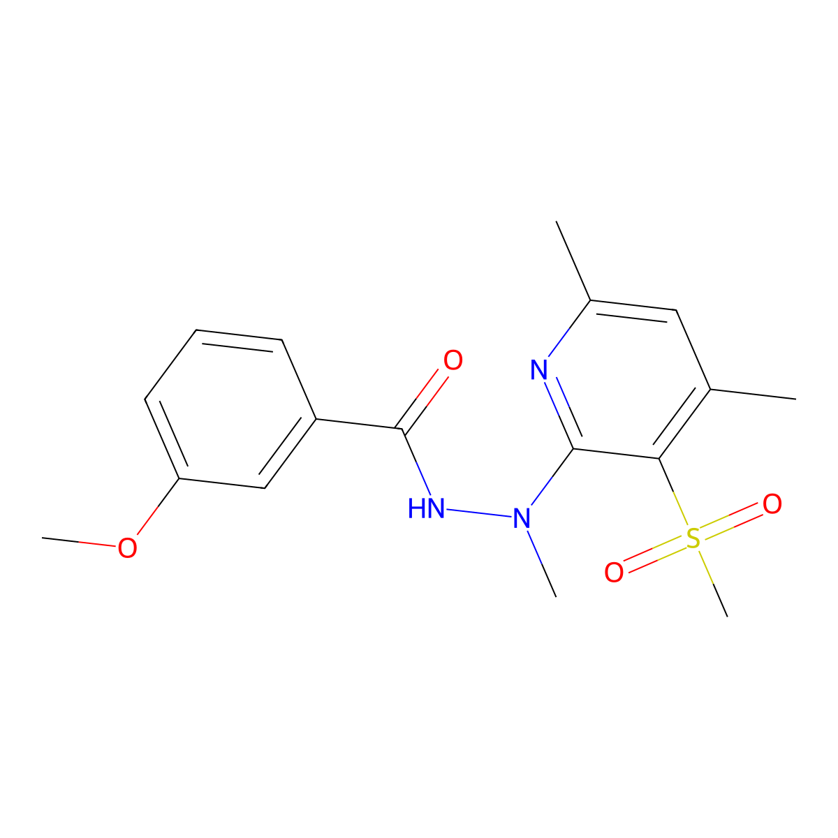 N'-[4,6-dimethyl-3-(methylsulfonyl)-2-pyridinyl]-3-methoxy-N'-methylbenzenecarbohydrazide molecular structure, CAS 341967-38-2