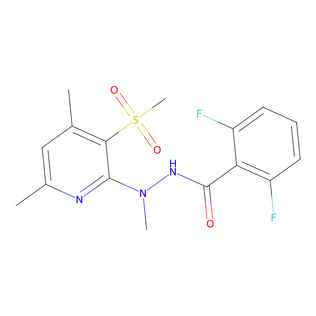 N'-[4,6-dimethyl-3-(methylsulfonyl)-2-pyridinyl]-2,6-difluoro-N'-methylbenzenecarbohydrazide molecular structure, CAS 341967-39-3