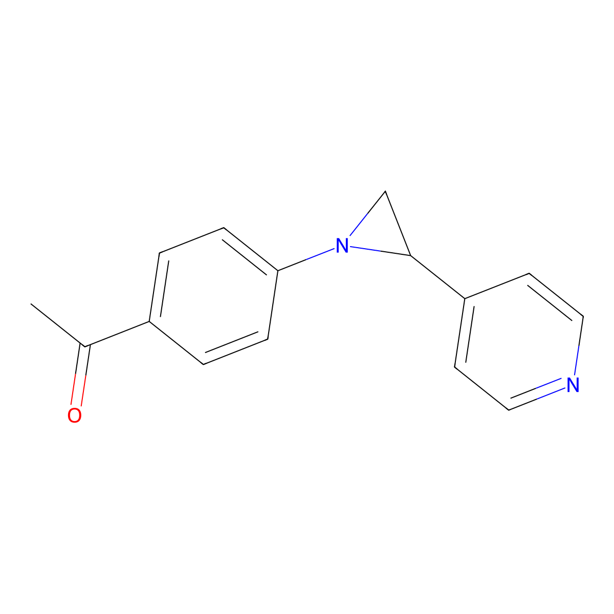 1-{4-[2-(4-Pyridinyl)-1-aziranyl]phenyl}-1-ethanone molecular structure, CAS 341967-54-2