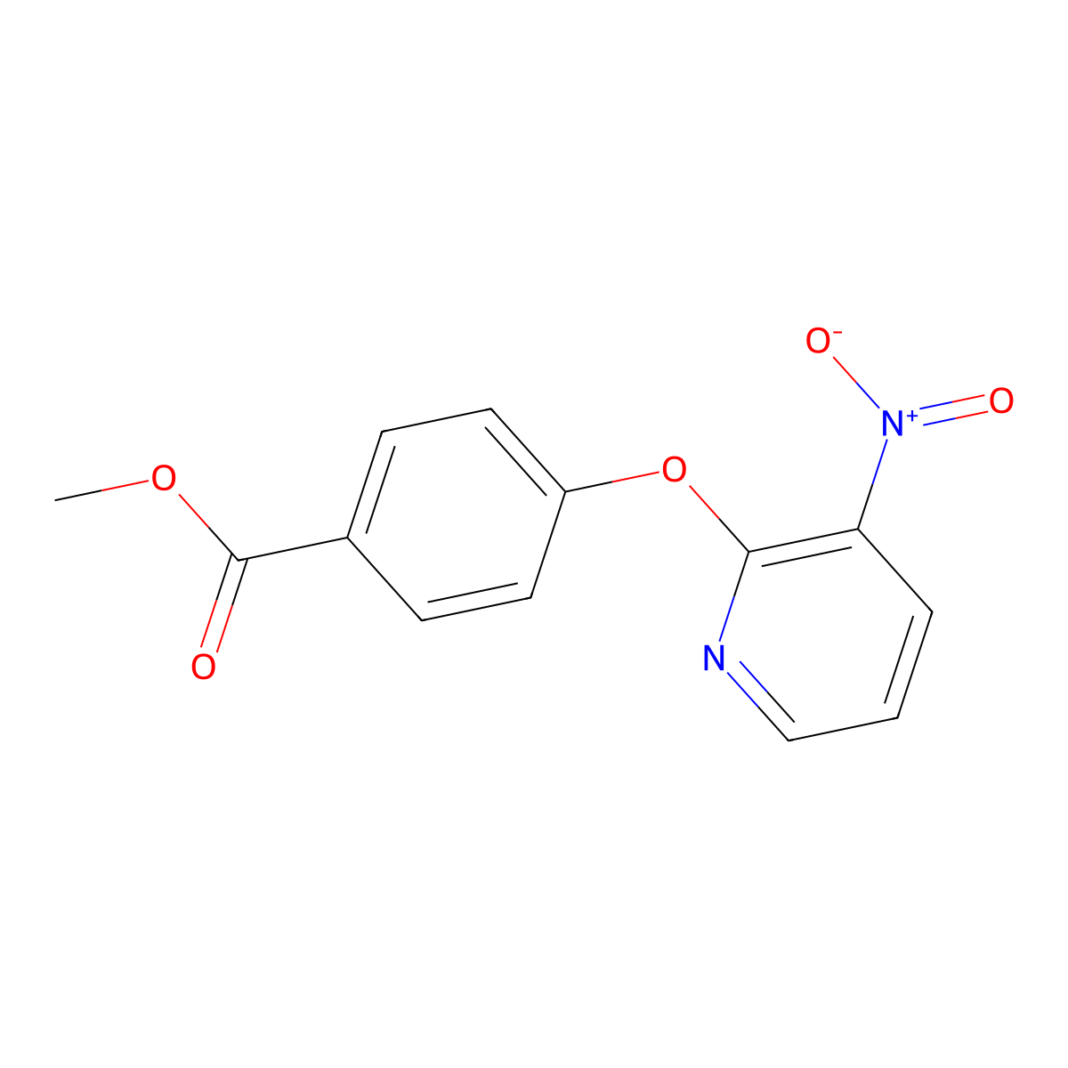 Methyl 4-[(3-nitro-2-pyridinyl)oxy]benzenecarboxylate molecular structure, CAS 341967-56-4