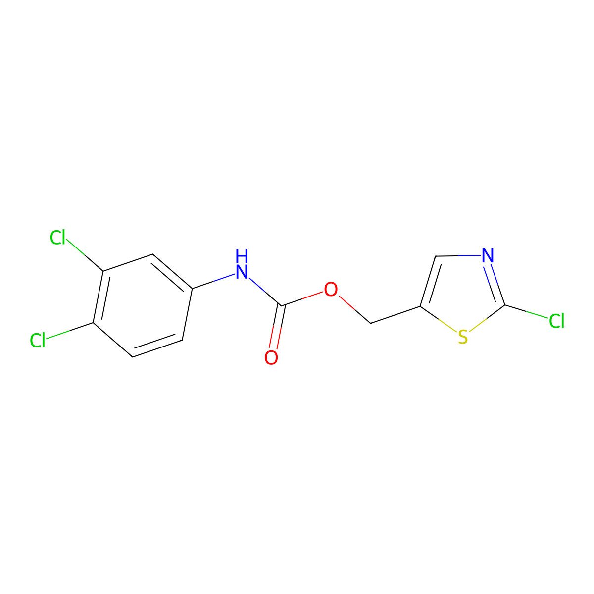 (2-chloro-1,3-thiazol-5-yl)methyl N-(3,4-dichlorophenyl)carbamate molecular structure, CAS 341967-59-7