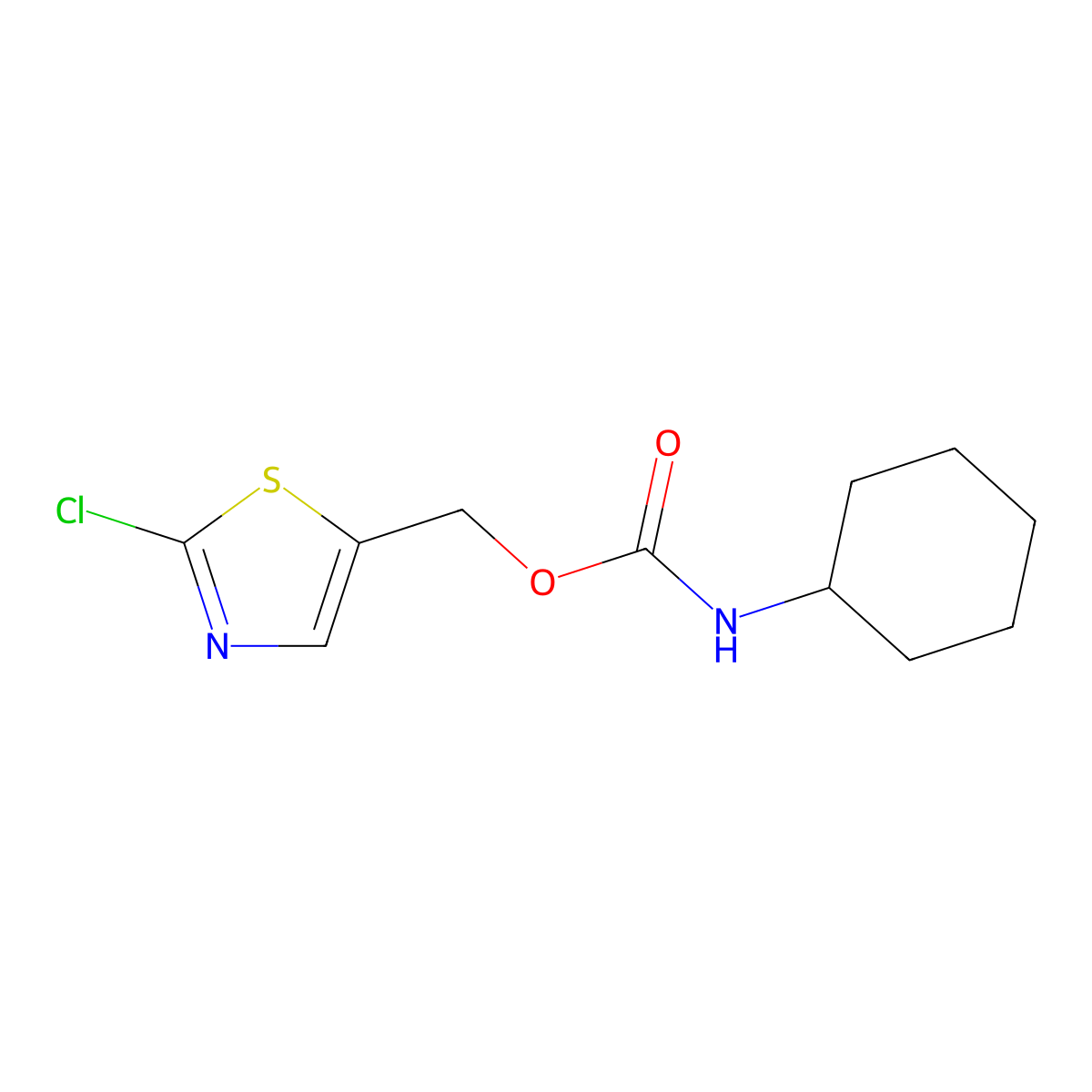(2-chloro-1,3-thiazol-5-yl)methyl N-cyclohexylcarbamate molecular structure, CAS 341967-60-0