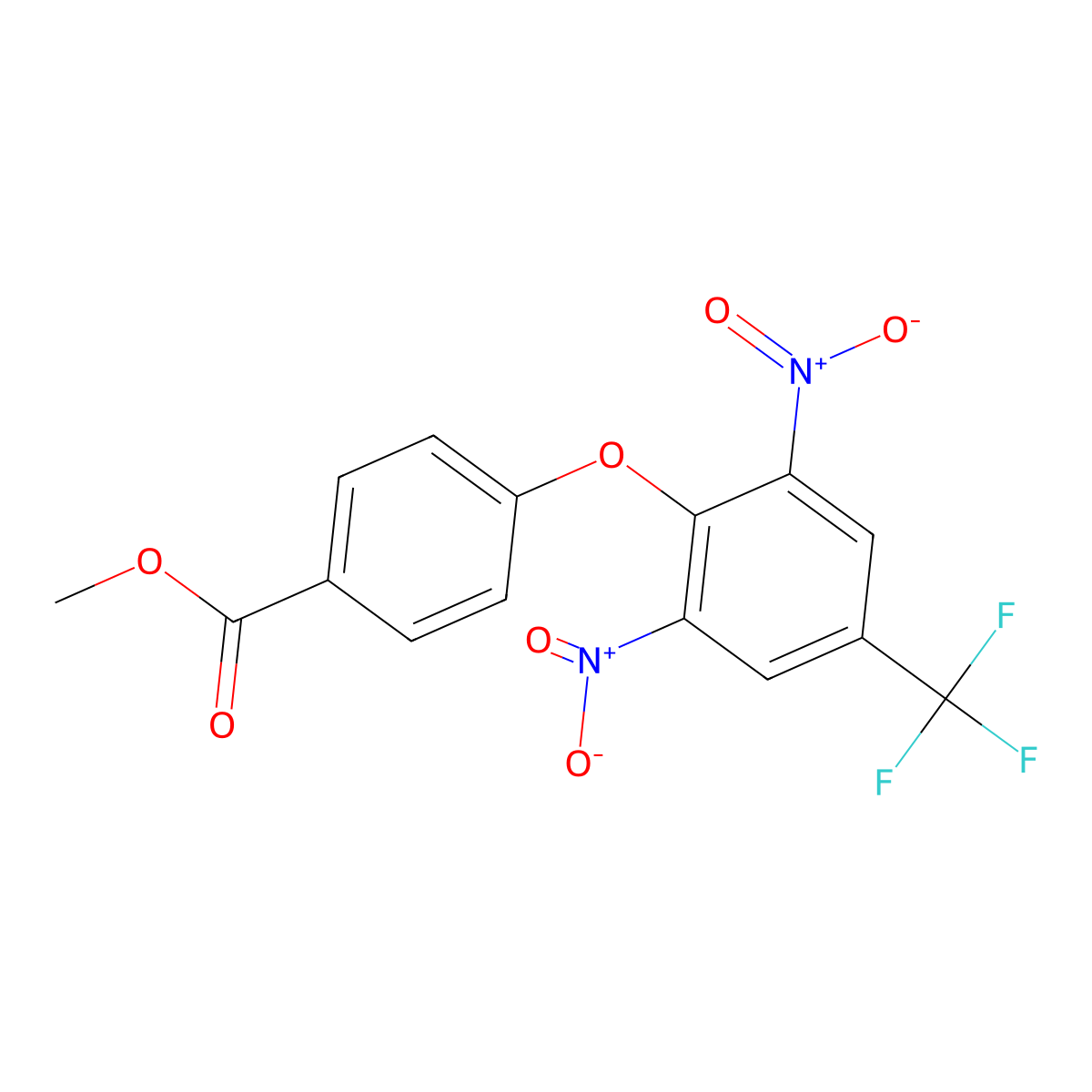 Methyl 4-[2,6-dinitro-4-(trifluoromethyl)phenoxy]benzenecarboxylate molecular structure, CAS 341967-63-3
