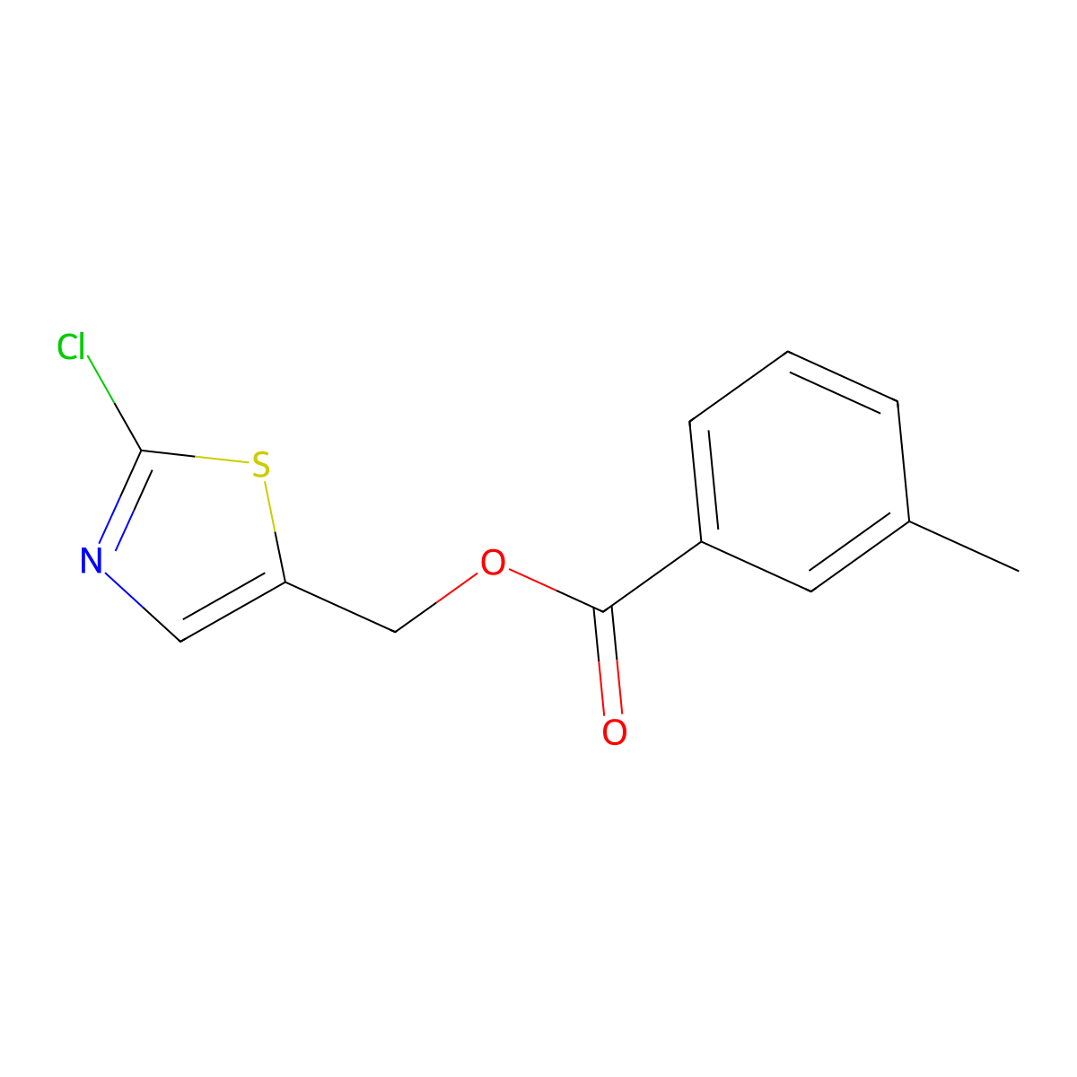 (2-Chloro-1,3-thiazol-5-yl)methyl 3-methylbenzoate molecular structure, CAS 341967-65-5