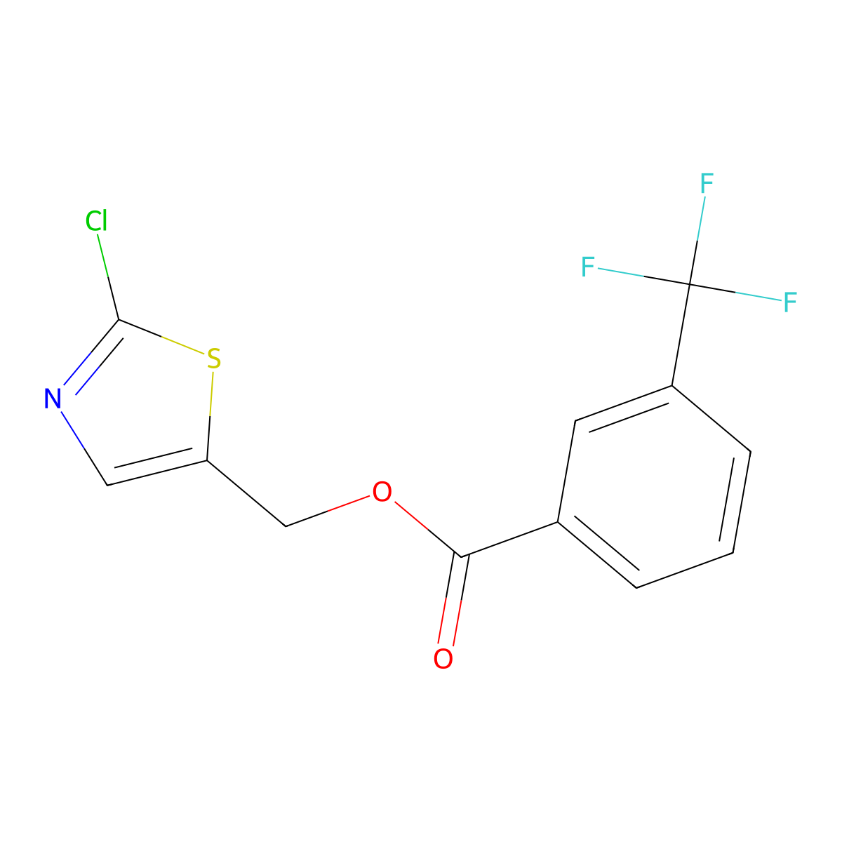 (2-Chloro-1,3-thiazol-5-yl)methyl 3-(trifluoromethyl)benzoate molecular structure, CAS 341967-66-6